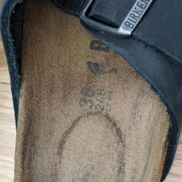 Birkenstock Leather Black Arizona Sandals 38 N - Picture 2 of 9